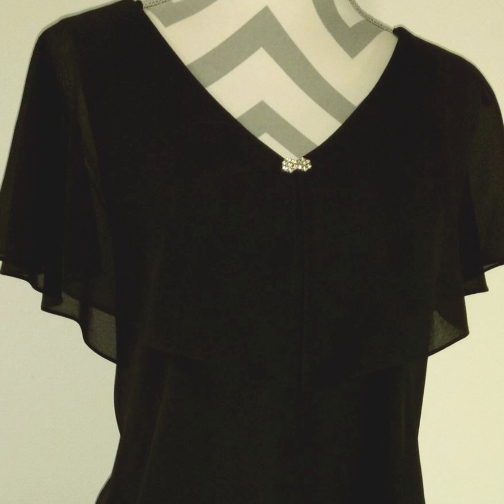 Black Chiffon Ruffle Dress 16